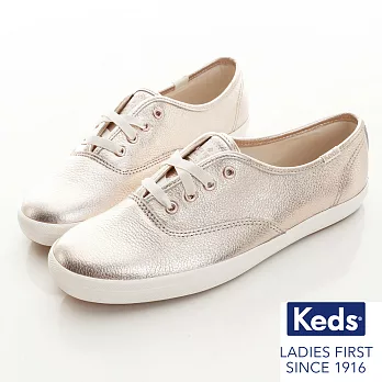 KEDS -Keds x kate spade聯名款-閃耀皮革休閒鞋-金屬粉 US8金屬粉