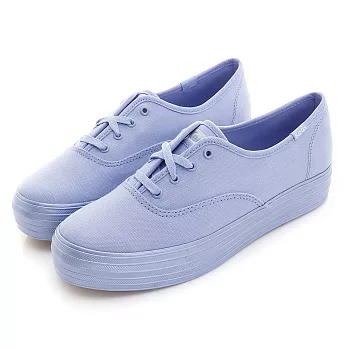 KEDS -TRIPLE時尚光澤厚底帆布鞋-粉紫 US6粉紫