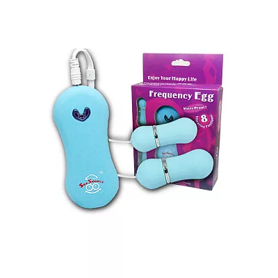 Frequency Egg 8段變頻超靜音燈光雙跳蛋-藍