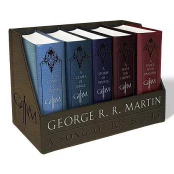 A Game of Thrones Leather-Cloth Boxed Set 冰與火之歌限量套書組(1-5冊)