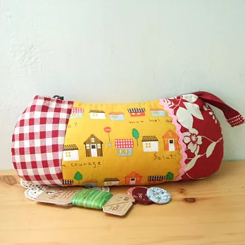 手縫ok!-街道化妝包(拼布材料包)