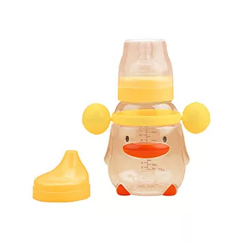 黃色小鴨寬口徑多功能握把造型奶瓶 (350ml)