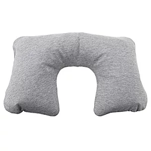 [MUJI 無印良品]棉混天竺攜帶式充氣護頸枕/雜灰