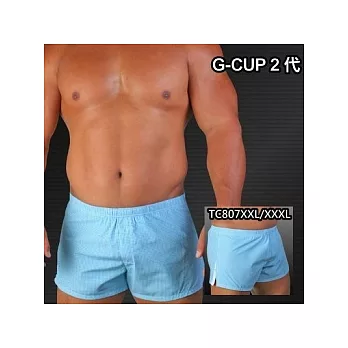 大尺碼熊熊猛男專用平口褲男內褲四角褲(細藍白格)TC807XXL