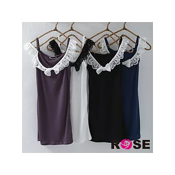 ROSE。甜心女孩細肩帶蝴蝶結配色造型上衣-藍系