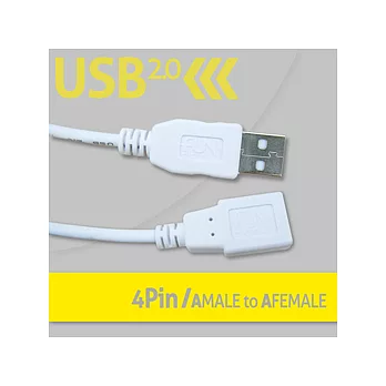 USB2.0傳輸線-A公對A母3M(白)白色