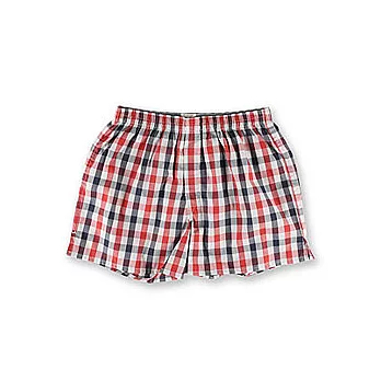 ANDEN HUD美式格條四角褲 - 男款 - 紅白格 - XL