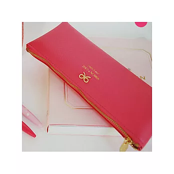Ribbon蝴蝶結經典筆袋-Hotpink