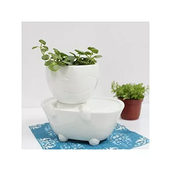 洗澡人,百用陶器 (白)