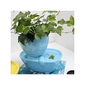 洗澡人,百用陶器(藍)