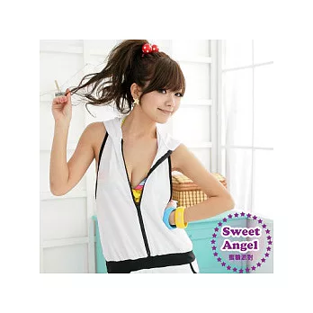 【蜜糖派對 Sweet Angel】海灘專屬!!超實用比基尼外搭罩衫#7260(白)