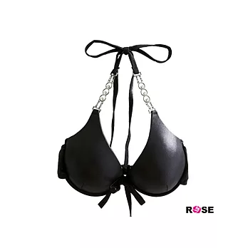 ROSE。好萊塢女模金屬感水鑽肩帶深V比基尼-黑系