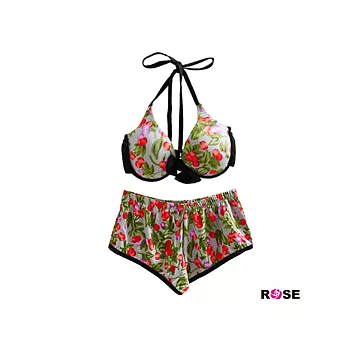 ROSE。日雜款沙灘美人綁帶比基尼(含泳褲)-灰系