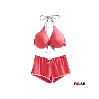 ROSE。完美搶眼配色綁帶比基尼(含泳褲)-桃系