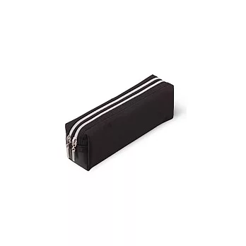 RAYMAY 雙拉鍊彩色方型筆袋L(黑)