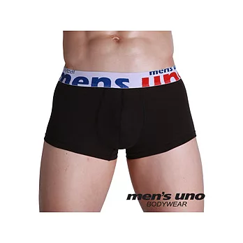 【men’s uno】新科技抗菌親膚BODYTECH藍紅時尚黑色中四角褲/M