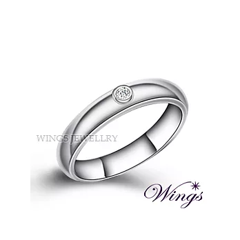 Wings 獨家經典款 渾圓厚實純銀精鍍白K金與八心八箭鋯石戒指 (窄版單只價 美圍6號) RW039A