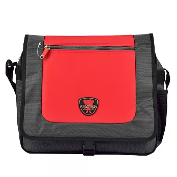 【UNME●小黑貂】前開口拉鍊紅色簡約風*A4-OK*側背書包●1121R