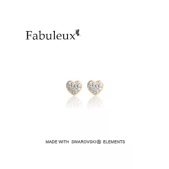 My heart 水晶耳環-淡金色