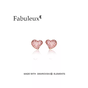 True love水晶耳環- 玫金色