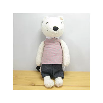 le sucre法國兔點點雪貂玩偶-米白可可