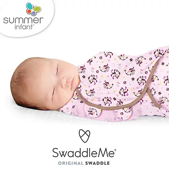 美國 Summer Infant SwaddleMe 嬰兒包巾 【親親小猴純棉薄款】, 小號 - 可調式懶人包巾