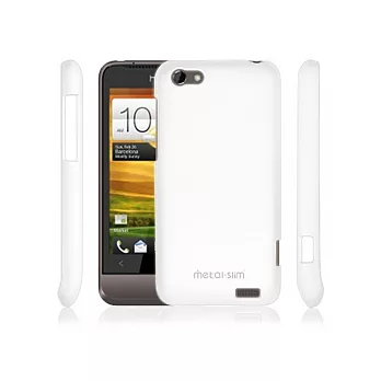【Metal-Slim】彩色系列 HTC ONE V 保護硬殼,防指紋--時尚白