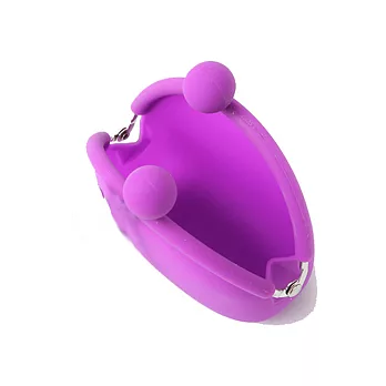 果凍矽膠珠扣式零錢包紫