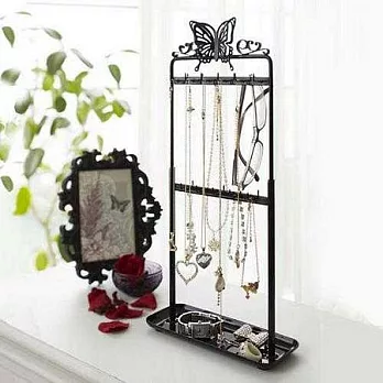 【雅瑪莎琪】蝶之戀飾品收納架(黑)