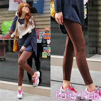 【Lady c.c.】韓版變化美型素色內搭褲(咖啡)