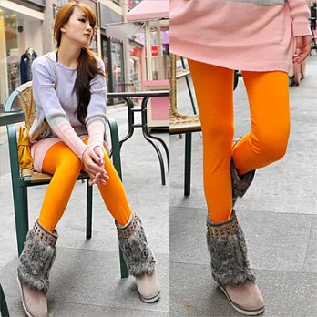 【Lady c.c.】韓版變化美型素色內搭褲(橘)