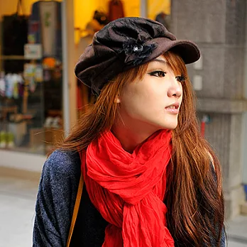 【Lady c.c.】氣質名媛蕾絲抓皺時尚帽(咖)