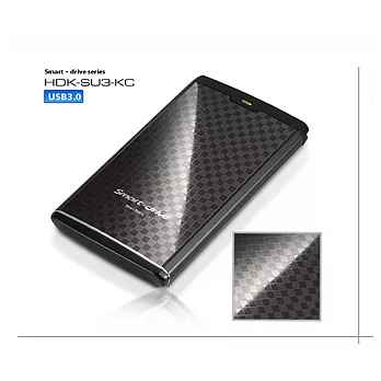 Smart 2.5 吋USB 3.0 鏡面菱格紋鋁合金硬碟外接盒-黑