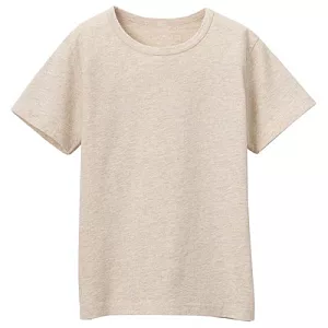 [MUJI 無印良品]男童棉質基本短袖T恤110米色