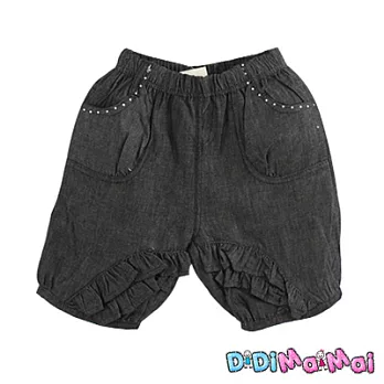 【DiDiMaiMai】素面牛仔黑貼鑽美人魚五分褲80黑