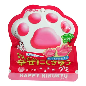 日本《扇雀飴》幸福貓掌Q軟糖-水蜜桃