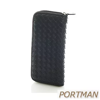 PORTMAN時尚精品編織長夾PM11405純黑