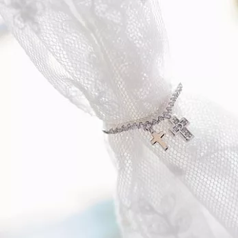 Enya★小十字架水鑽戒指