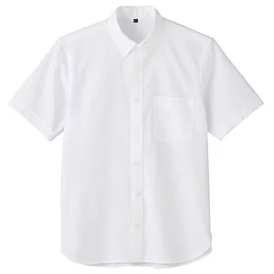 [MUJI 無印良品]男有機棉牛津短袖襯衫M白色