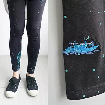 :Urb.【漁船營火點點】內搭褲M黑色