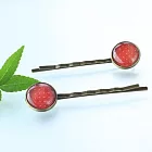 紅色情深髮夾一對(點點)‧輕靈之森手工療癒系