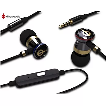 Divas DV-2013Y【全銅腔體,質感升級】入耳式耳機 爵士黑