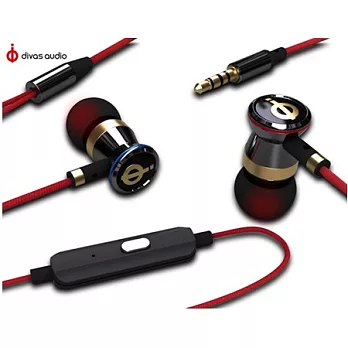 Divas DV-2013Y【全銅腔體,質感升級】入耳式耳機 黑桃紅