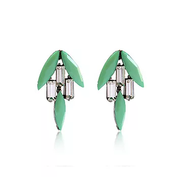 Enya★摩洛哥渡假風情寶石耳環 綠色