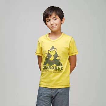 【C.H.K.】男童V領印花T恤110明黃