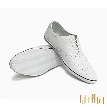 GOA英倫風雕花牛津尖頭紳士鞋40白