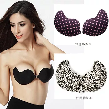 V-Bra 超防水矽膠隱形胸罩-豹紋風(M)