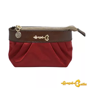 簡約風 AB logo抓皺零錢包辣椒紅