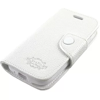 KooPin 三星 i9200 Galaxy Mega 6.3吋 雙料縫線 側掀(立架式)皮套科技白