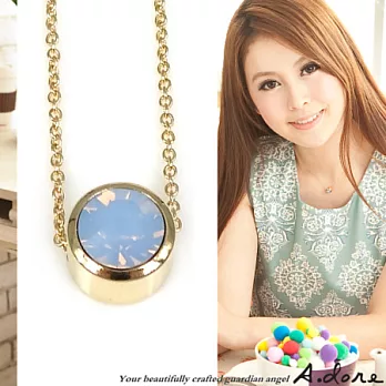 【A.dore】艾朵莎璀璨˙單顆蛋白石鎖骨項鍊(海藍)